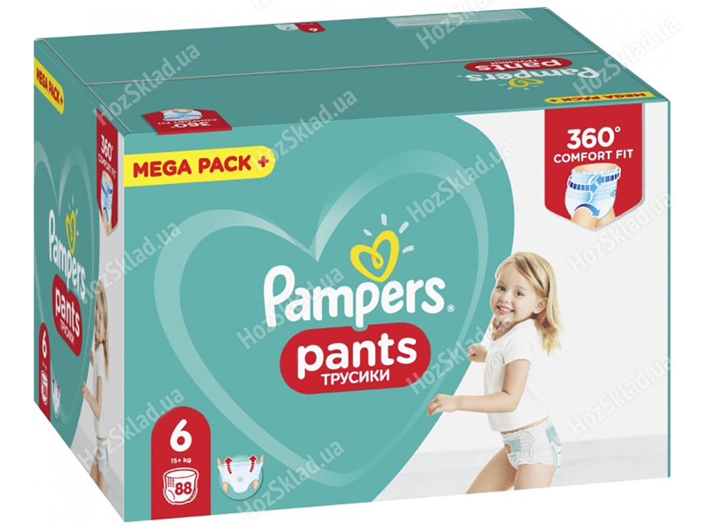 Підгузки Pampers Pants Extra Large розмір 6 (15+ кг) 88шт