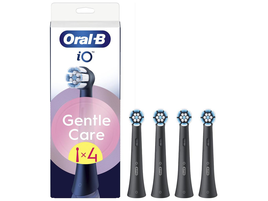 Насадки для електричної зубної щітки Oral-B iO Gentle Care, пластик, нейлон, колір чорний, 4шт