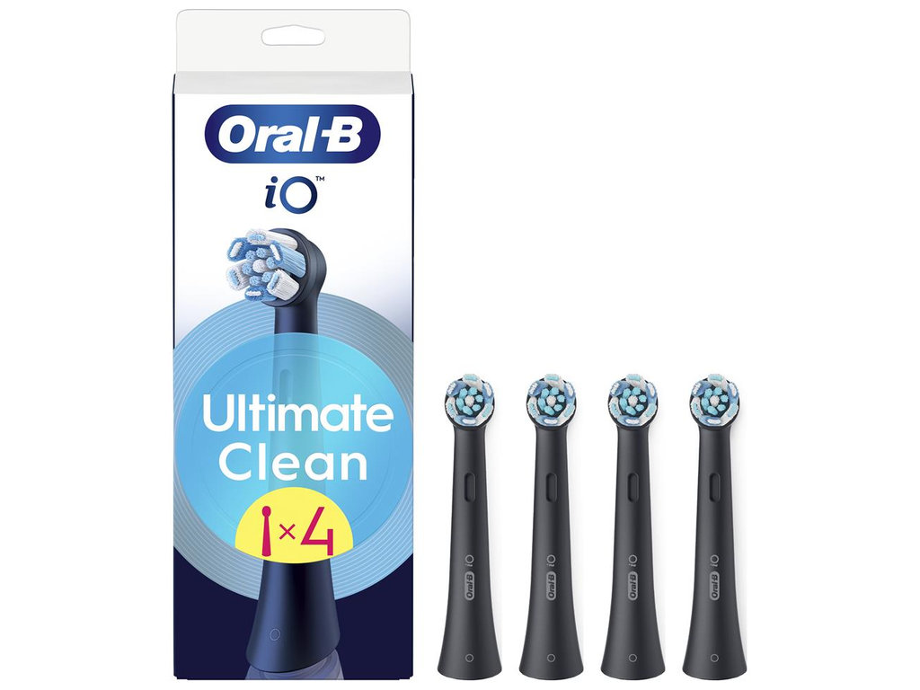 Насадки для електричної зубної щітки Oral-B iO Ultimate Clean, пластик, нейлон, колір чорний, 4шт