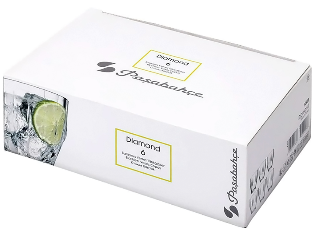 Набір склянок для напоїв Pasabahce Diamond, 275мл (ціна за набір 6шт)