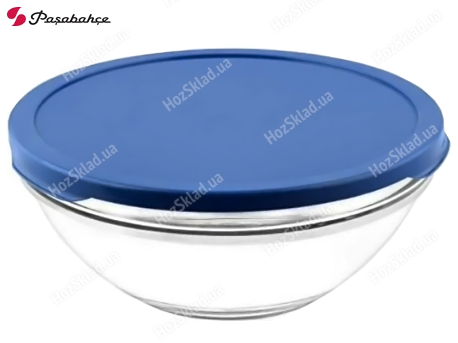 Салатник Chefs Pasabahce, з синьою пластиковою кришкою, 1,135л, 1шт
