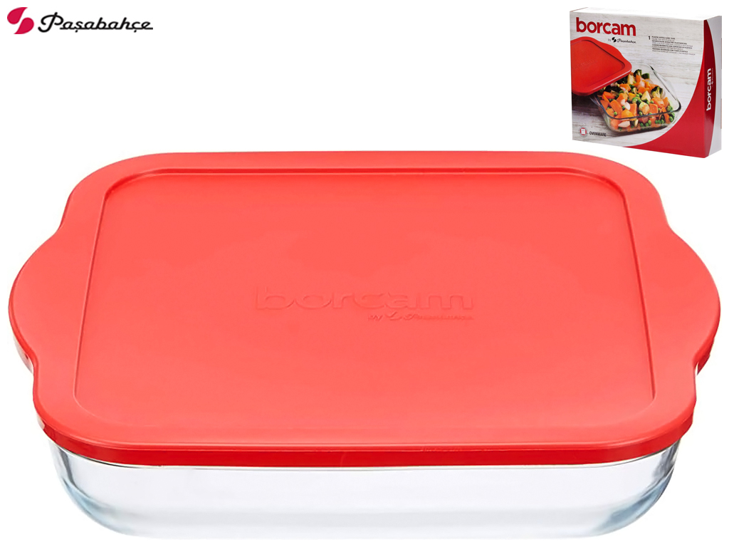 Форма квадратна з кришкою Pasabahce Borcam, для запікання, 25x22x6см, 1шт