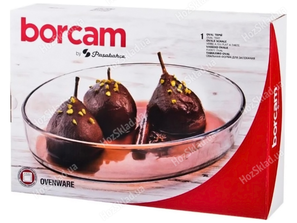 Форма овальна Pasabahce Borcam для запікання, 30x21x6см, 2,36л, 1шт