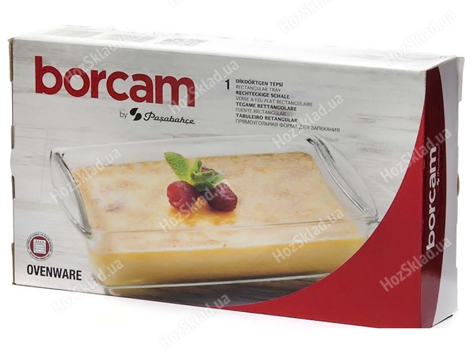 Форма прямокутна Pasabahce Borcam для запікання, 26x15x5,5см, 1,32л