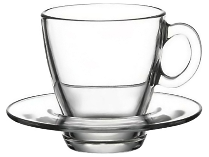 Набір чашок з блюдцем Pasabahce Agua, 8,2см (ціна за набір 6шт)