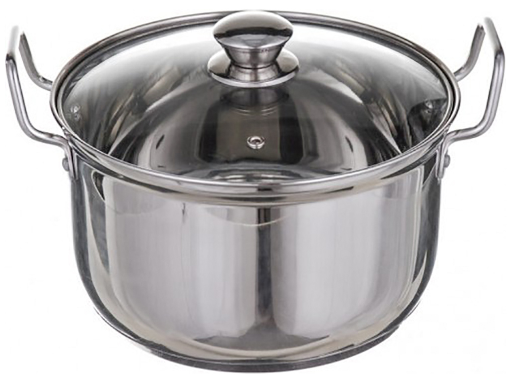 Кастрюля A-Plus со стеклянной крышкой, нержавеющая сталь, капсульное дно 24см 4,5л 04942