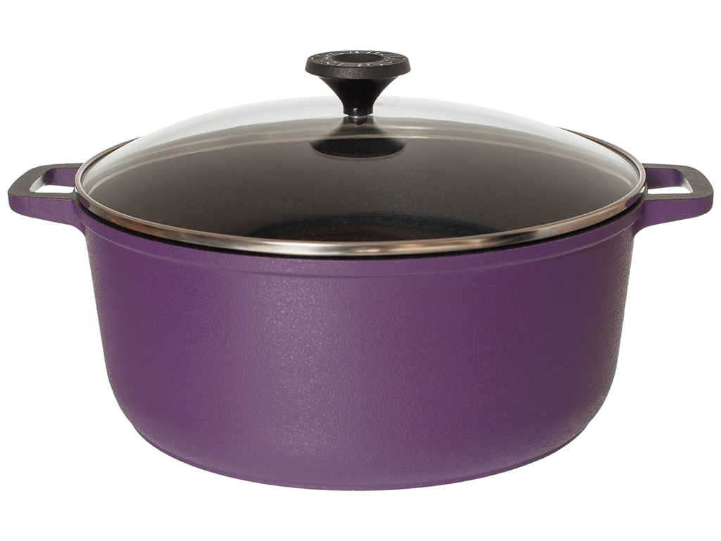 Каструля Prolis потов. дно, внут. антиприг. і зовніш.декор.покр. Semi-Matte Violet 5л Ку-005АД (фл)