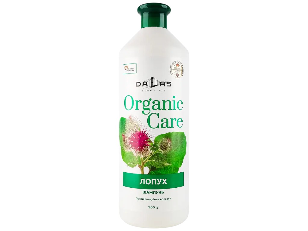 Шампунь для волосся Dalas Organic Care Лопух, без силіконів та парабенів, 900мл