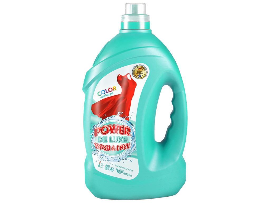 Гель для стирки Power De Luxe для цветных вещей 4л
