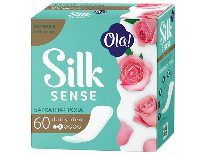 Прокладки гигиенические ежедневные Ola! Silk Sense Daily deo Бархатная роза 2капли 60шт