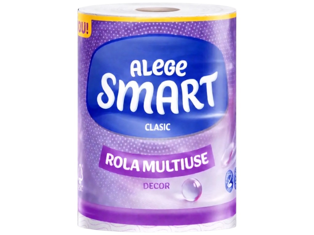 Полотенца бумажные Smart Classic Decor, 2-слойные, 190 отрывов, 36,1м, 21×19см