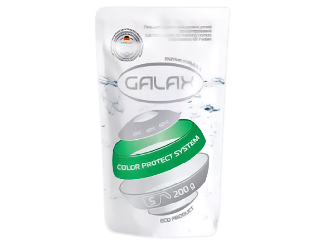 Гель для прання Galax для кольорових речей, дойпак 200мл