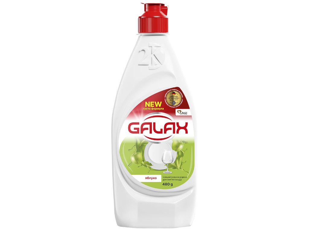 Засіб для миття посуду Galax, концентрований, яблуко, 480г