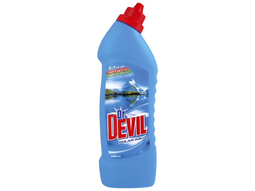 Средство для чистки туалета жидкое Dr.Devil 3в1 Полярная вода 750мл 8908