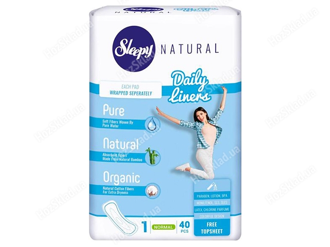 Прокладки гигиенические ежедневные Sleepy natural super economic normal 40шт