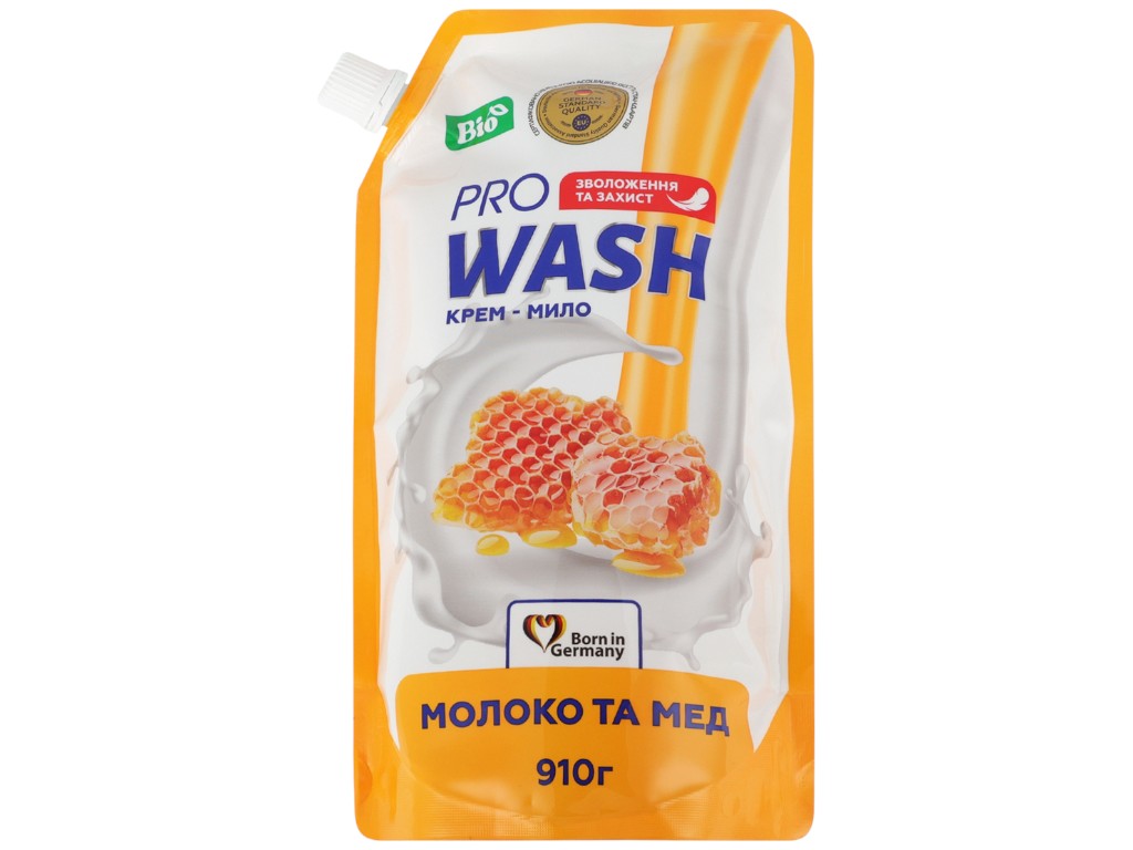 Крем-мыло Pro Wash, жидкое, Молоко и мёд, увлажнение и мягкость кожи, 910г, дойпак