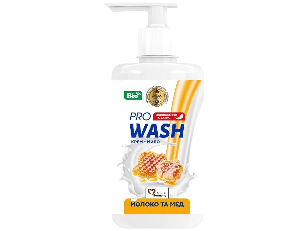 Крем-мило Pro Wash, рідке, Молоко та мед, зволоження та м'якість шкіри, 470г