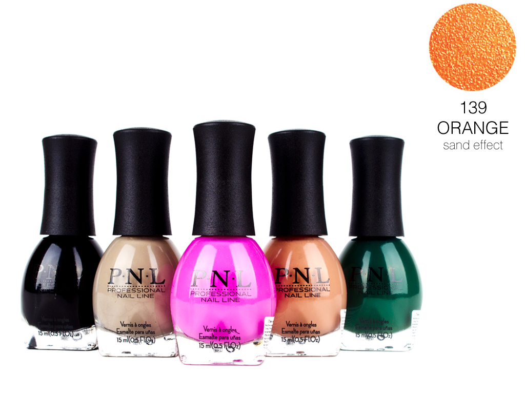 Лак для ногтей P.N.L №139 ORANGE sand effect 15мл
