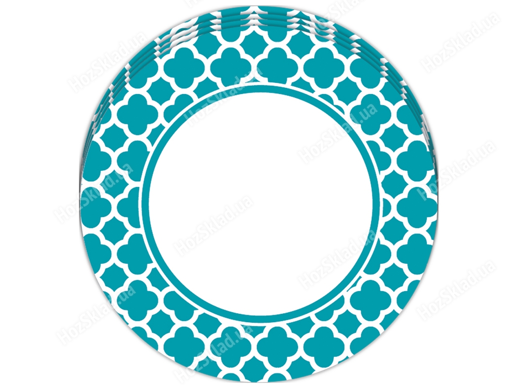 Набор одноразовых тарелок Silken Марокканский стиль, 23см, бирюзовый (цена за упаковку 10шт)