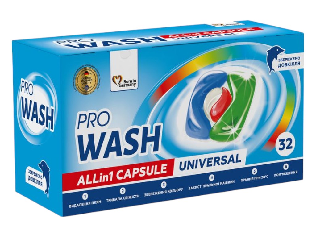 Капсулы для стирки ProWash All in 1 Capsule, 32 штуки