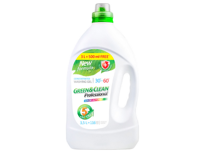 Гель для прання Green&Clean Professional для кольорового одягу, 100 прань 3л