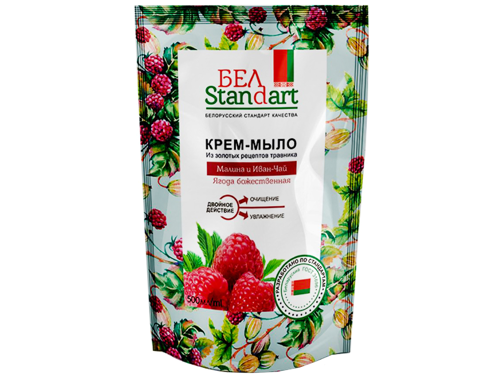 Крем-мило рідке Бел Standart Малина та Іван-Чай дойпак 500мл