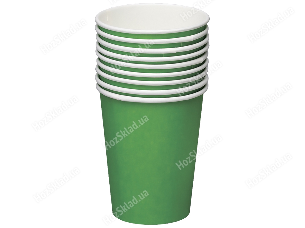 Набір склянок Silken, картонних, зелений, 250мл (ціна за упаковку 10шт)