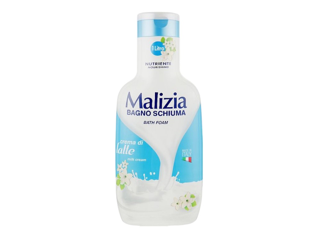 Гель-пена Malizia bath foam milk cream, 1 л, с молочными протеинами, аромат десертный