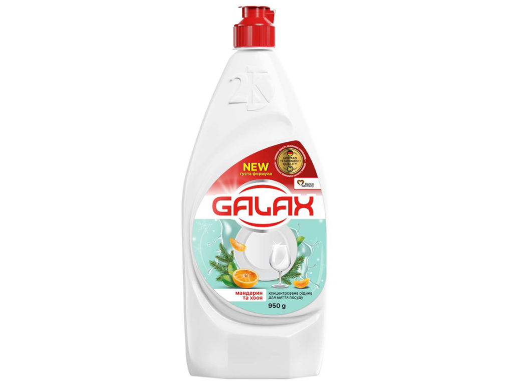 Концентрована рідина для миття посуду Galax Мандарин та хвоя, 950г
