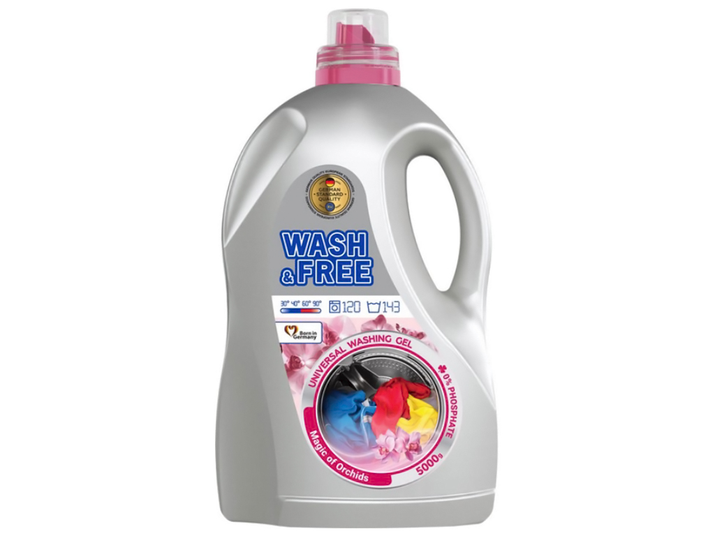 Гель для стирки универсальный Wash&Free, Магия орхидей, 5000г