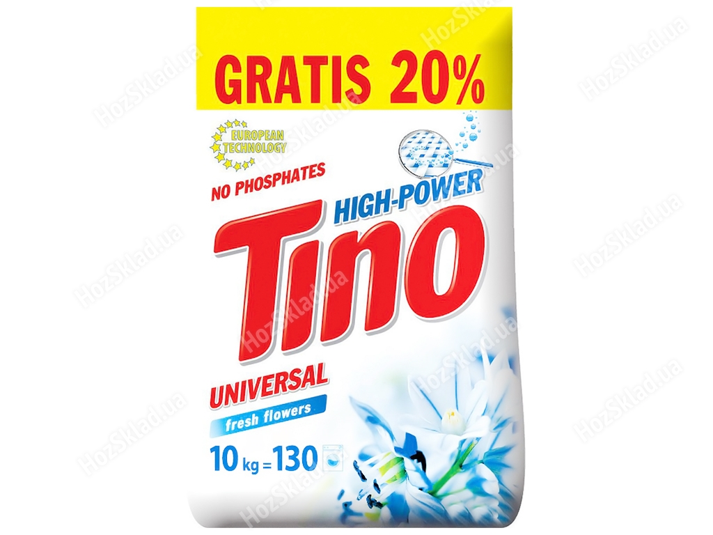 Порошок для стирки Tino High-Power Fresh flowers универсальный 10кг