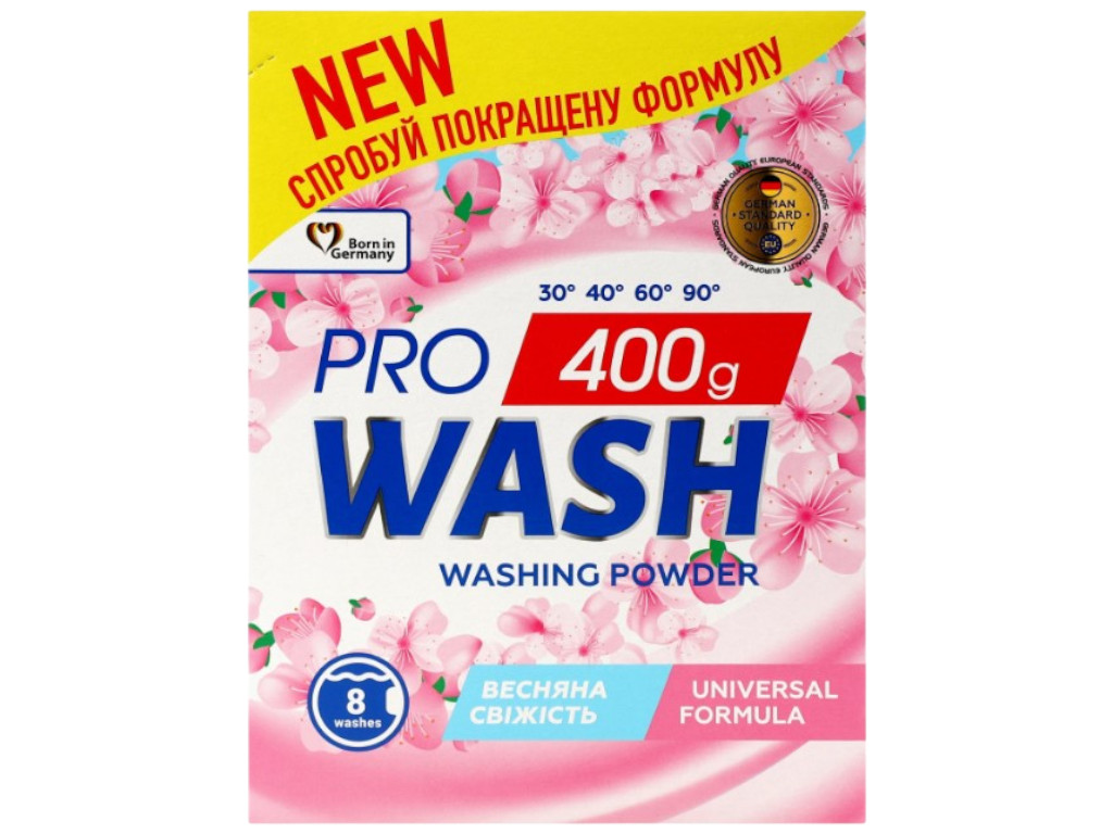Порошок пральний ProWash, універсальний, аромат весняна свіжість, 8 циклів, 400г