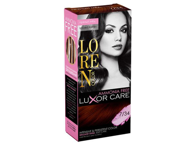 Краска-уход для волос LOREN COLOR LuXor Care Без аммиака Пряный мед 7/34