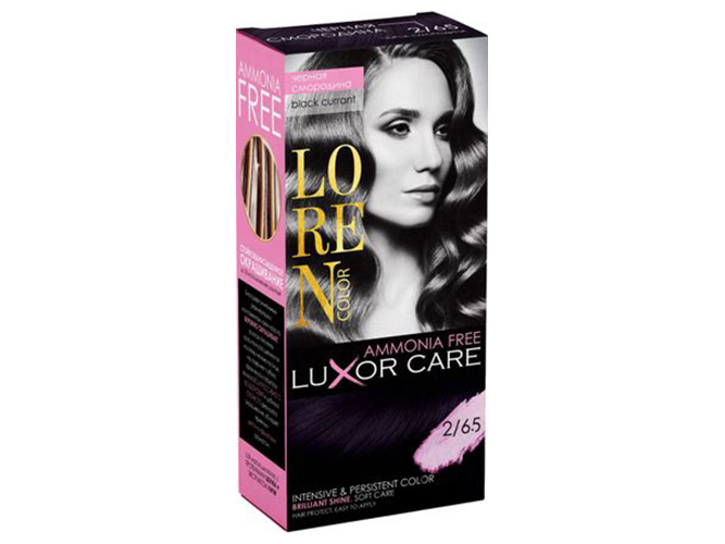 Краска-уход для волос LOREN COLOR LuXor Care Без аммиака Черная смородина 2/65
