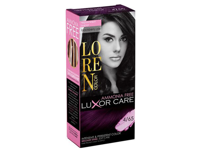 Краска-уход для волос LOREN COLOR LuXor Care Без аммиака Черничный пирог 4/65