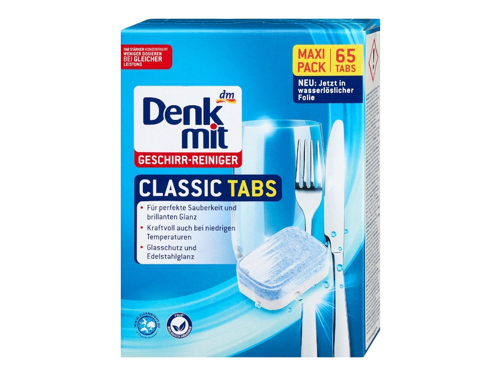 Таблетки для посудомоечной машины Denkmit Classic, 65шт