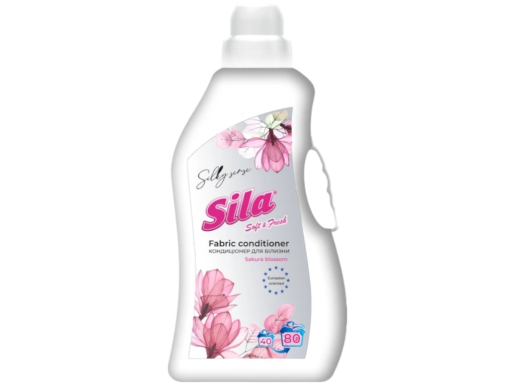 Кондиционер-ополаскиватель Sila Silky Sense, 80 циклов, аромат цветущая сакура, 2,4л, 330x155x100мм