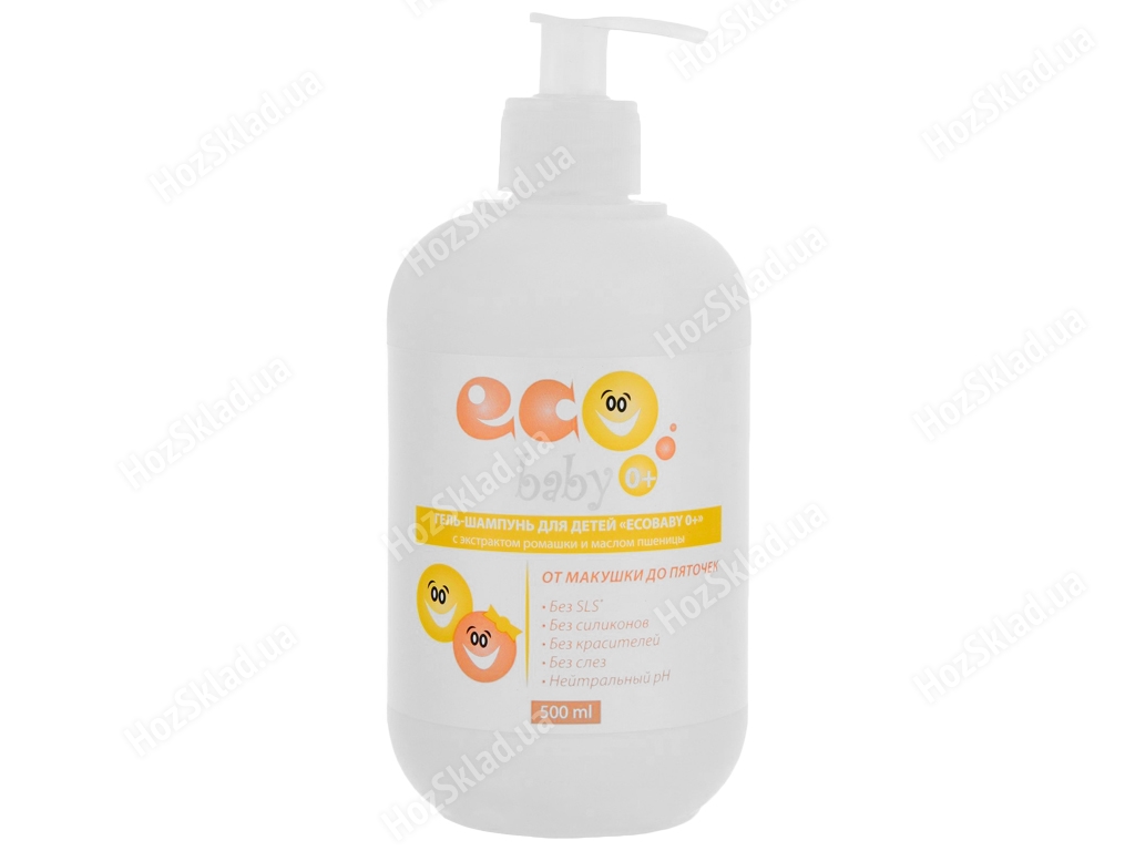 Гель-шампунь для дітей Acme EcoBaby 0+3 з екстрактом ромашки і олією пшениці 500мл
