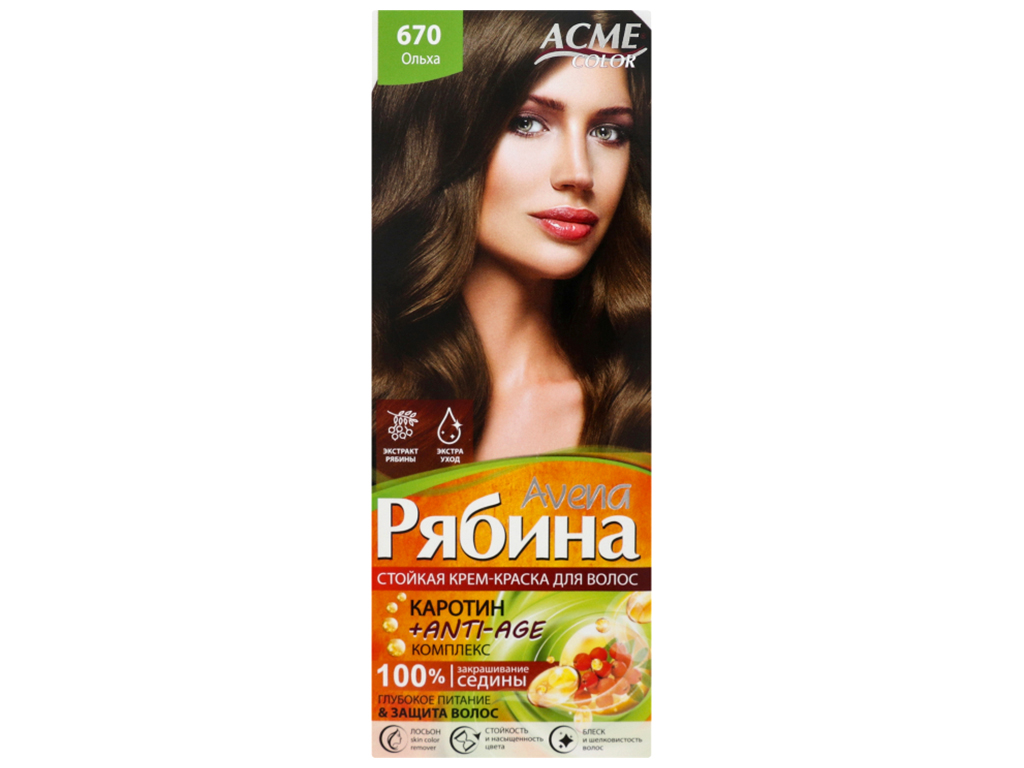 Крем-фарба для волосся Acme-Color Рябина Avena вільха тон 670
