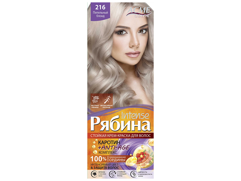 Крем-фарба Acme-Color Рябина Intense попелястий блонд тон 216