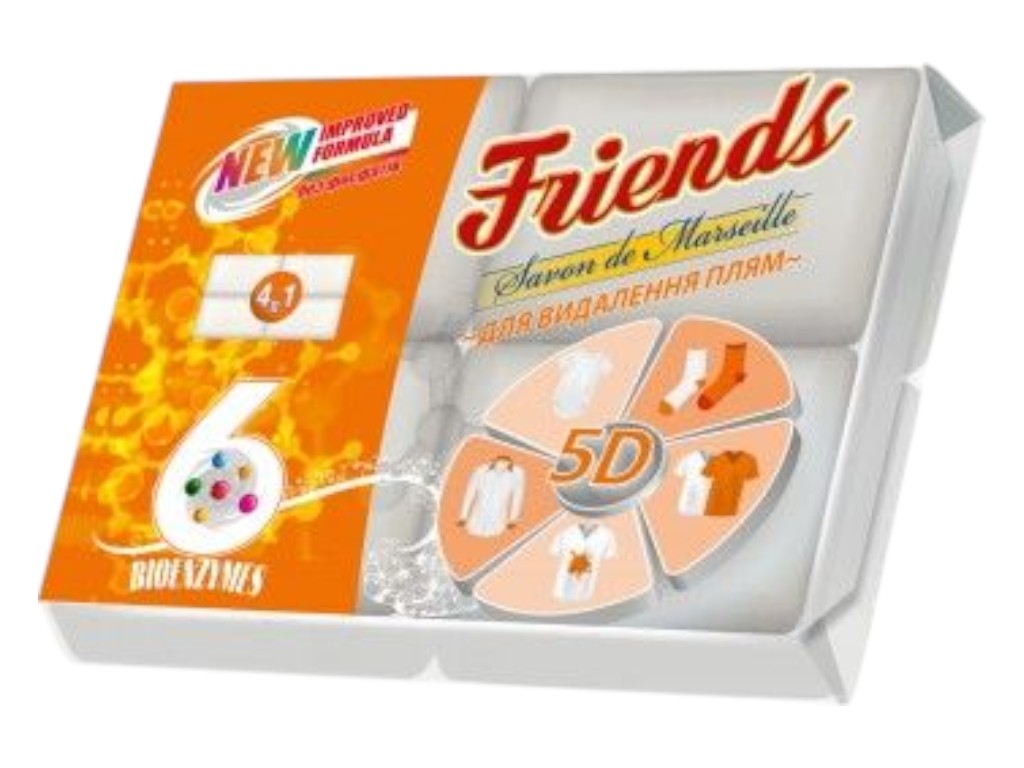 Мыло хозяйственное Друг friends, 4 шт по 115 г, для стирки и удаления пятен