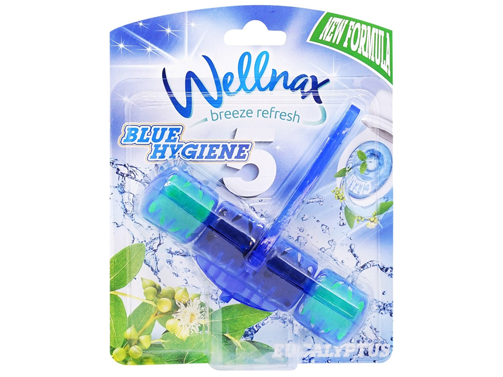 Туалетный блок для унитаза Wellnax -Синяя вода Эвкалипт BLK-991, 50г