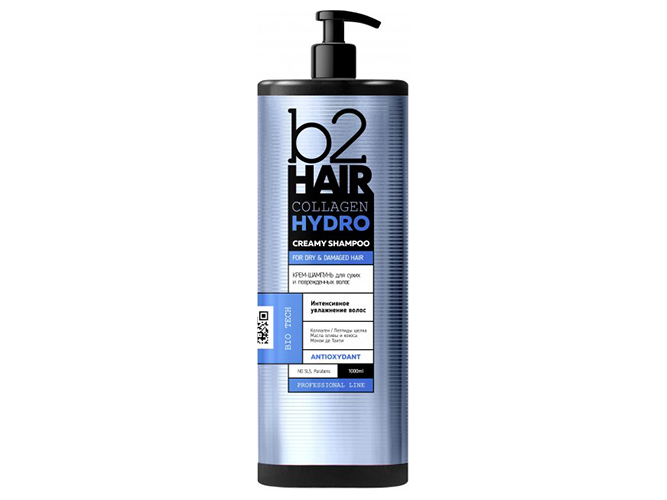 Крем-шампунь B2Hair Collagen Hydro для сухого та пошкодженого волосся 1л
