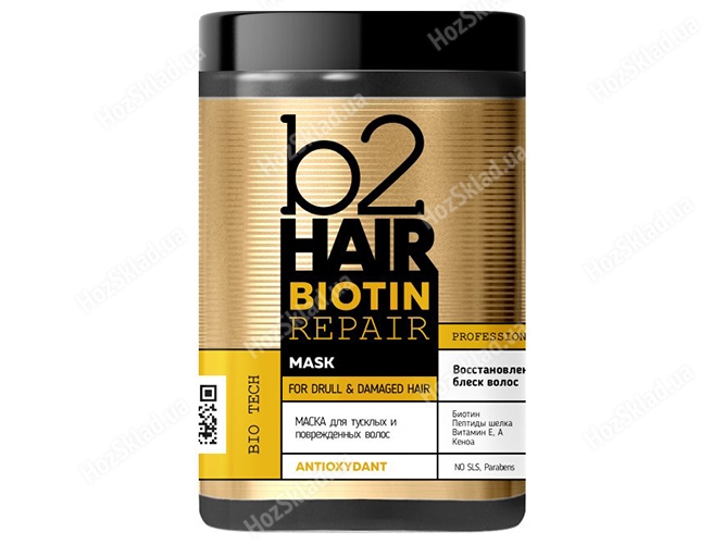 Маска для волосся B2Hair Biotin Repair для тьмяного та пошкодженого волосся 1л