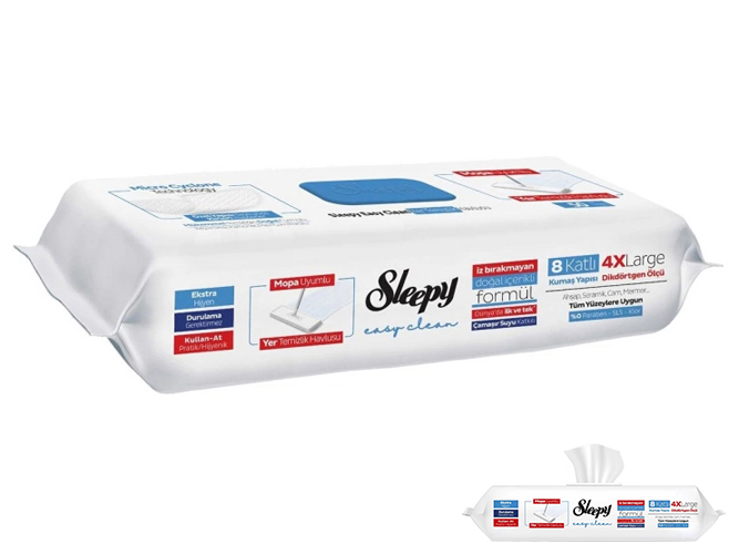 Вологі серветки для швабри Sleepy Easy Clean Bleach Mop з клапаном, 50шт