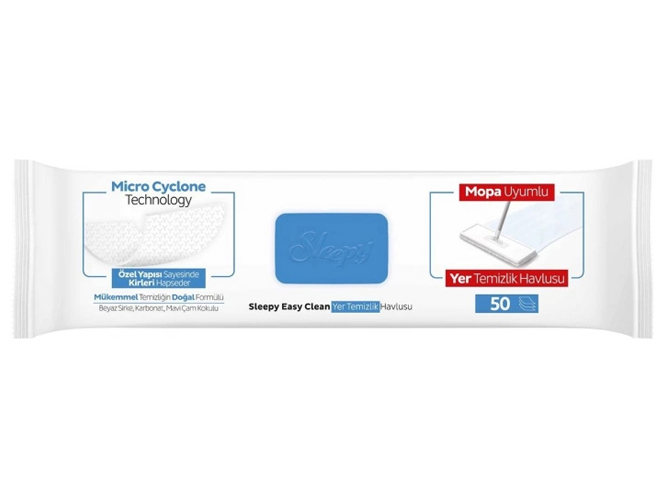 Вологі серветки для швабри Sleepy Easy Clean Bleach Mop з клапаном, 50шт