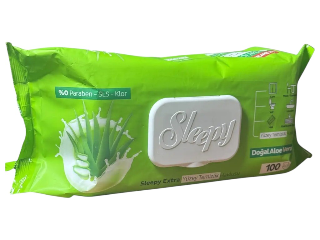 Салфетки влажные для уборки Sleepy extra easy clean с уксусом, содой и алоэ, с клапаном, 100шт