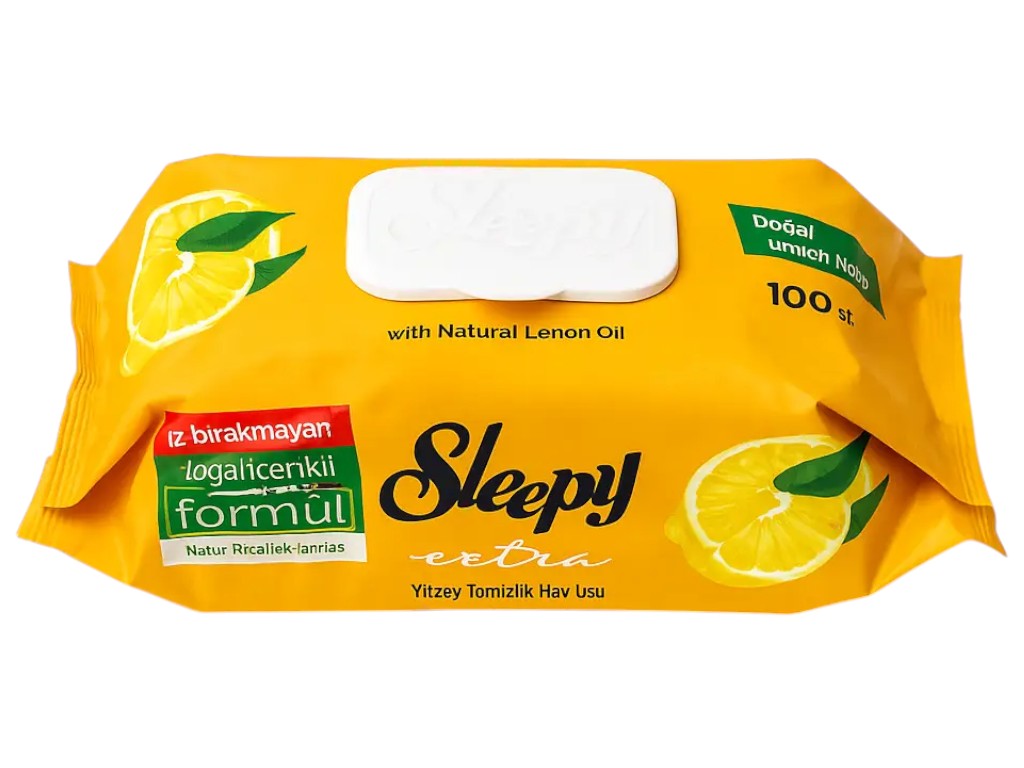Салфетки влажные для мытья пола Sleepy Easy Clean, аромат лимон, 100шт