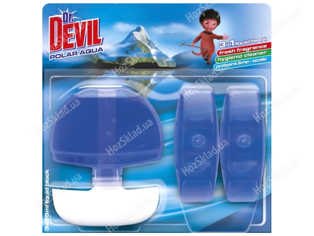 Блок для унітазу Dr.Devil 3в1 Полярна вода 3x55мл 6097