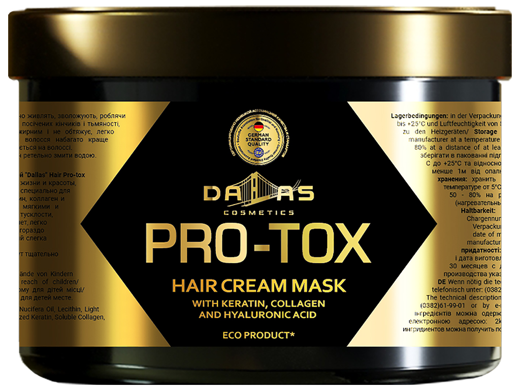 Набір подарунковий Dalas Pro-Tox (шампунь 500мл, маска 500мл, крем для рук 75мл)